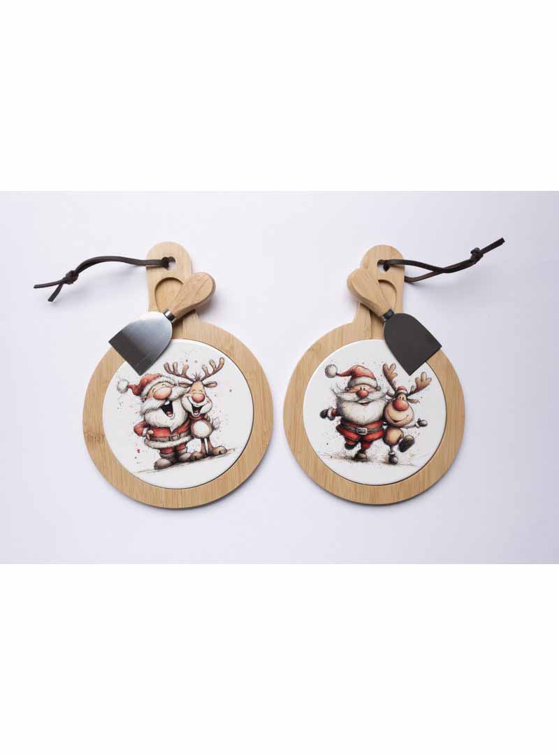 Tagliere Tondo con coltello Natale